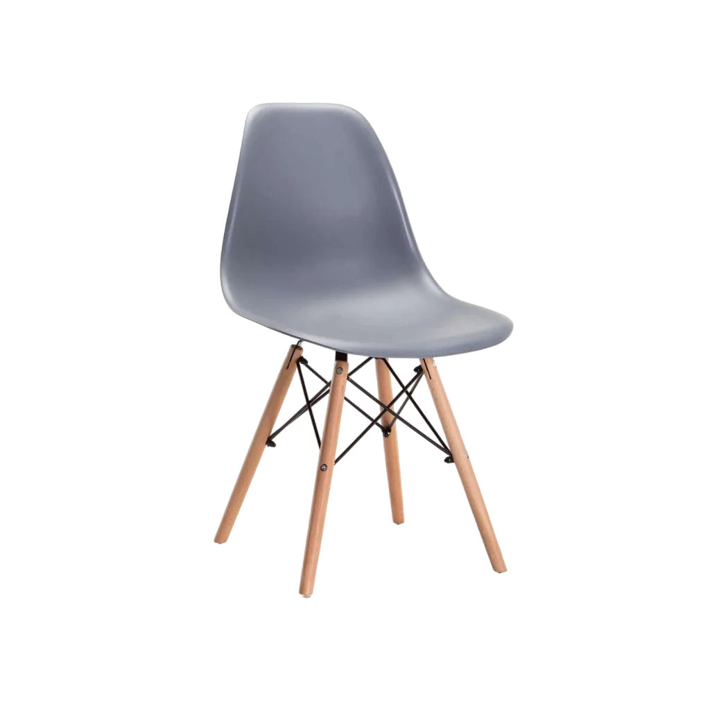 Vividitto - Rentia Wooden Leg Dining Chair - Dark Grey