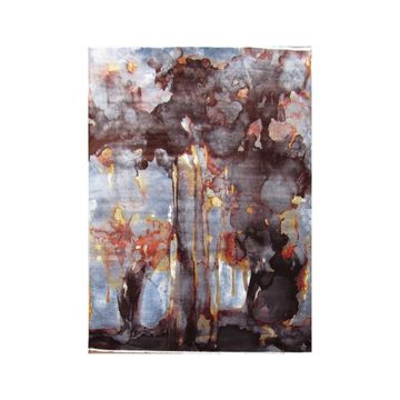 BK Carpets & Rugs - Modern Abstract Style Indoor Rug – 2m x 2.9m - Rustic Bronze , Blue , Grey & Yellow