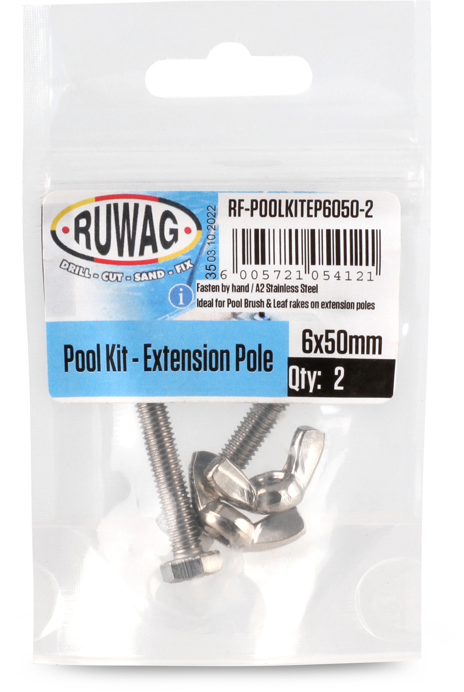 RUWAG Pool Kit Extension Pole 6mm x 50mm