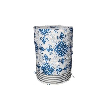 Floral & Stripe Fabric Laundry Hamper