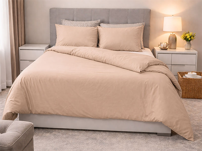 Everyday Collection Duvet Cover Set - Plain - 90GSM- (1Set) Hazelnut - Single