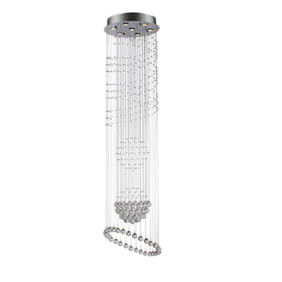 7LT Ball & Ring Chandelier Crystal Chrome GU10 7x50w