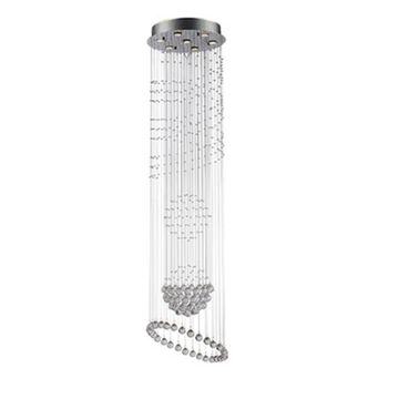 7LT Ball & Ring Chandelier Crystal Chrome GU10 7x50w