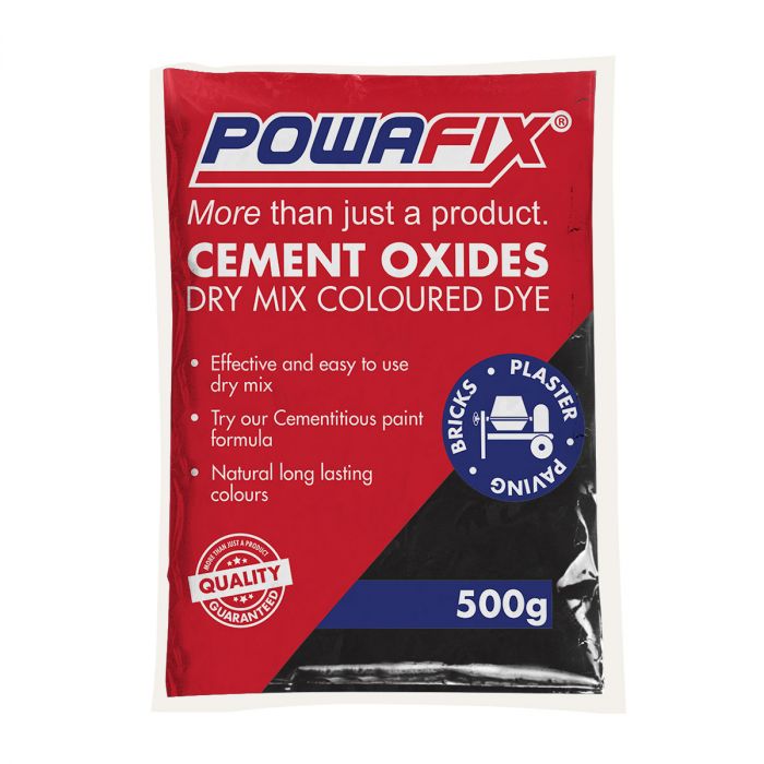 PowaFix - Powder Oxide - Cement Colouring - Black - 500g - Bulk Pack of 7