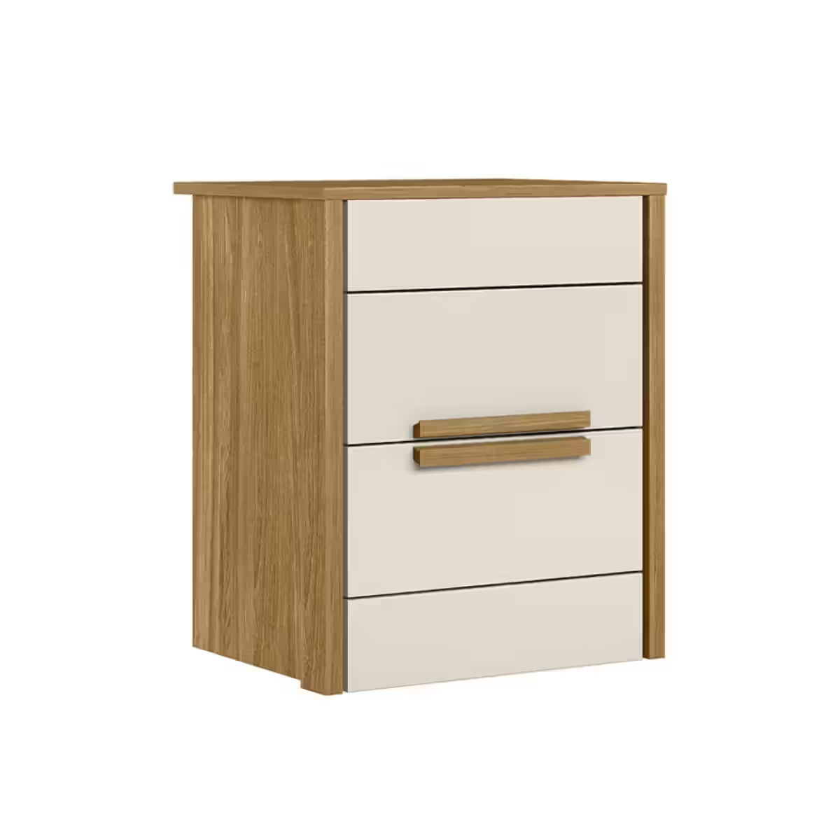 Modern 2 Drawer Bedside Table - White
