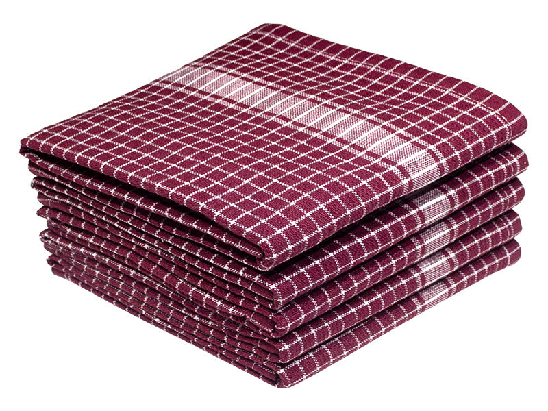Multipurpose, Easy Fit, Absorbent Kitchen Towel - Design 2375 - 044x068cms - (05 Pc Pack) - Stripes - Red Pear