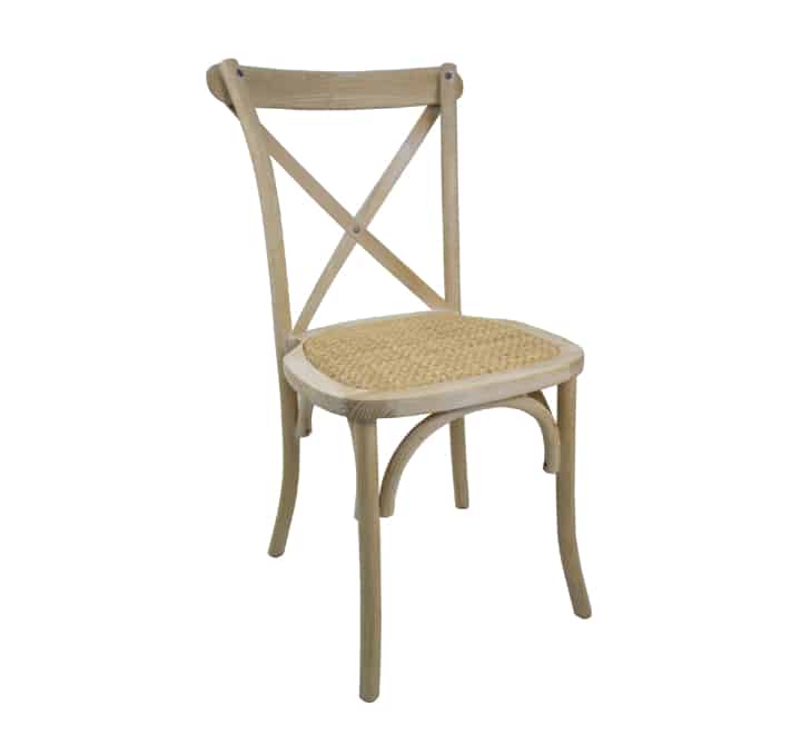 Vividitto -Wooden Cross-back Chair Rattan Seat