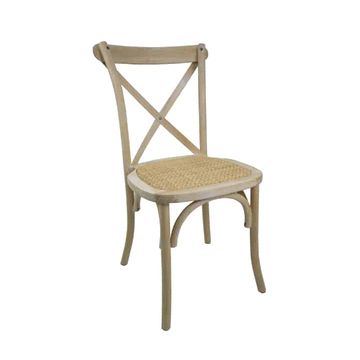 Vividitto -Wooden Cross-back Chair Rattan Seat