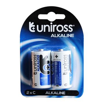 Uniross Battery Alkaline C 2 Pack 3 Pack