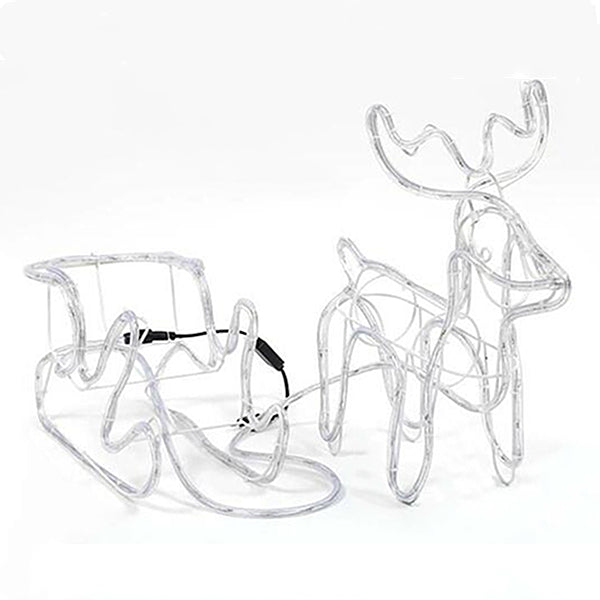 3D Led Deer Christmas Light Display With Cart CoolWhite