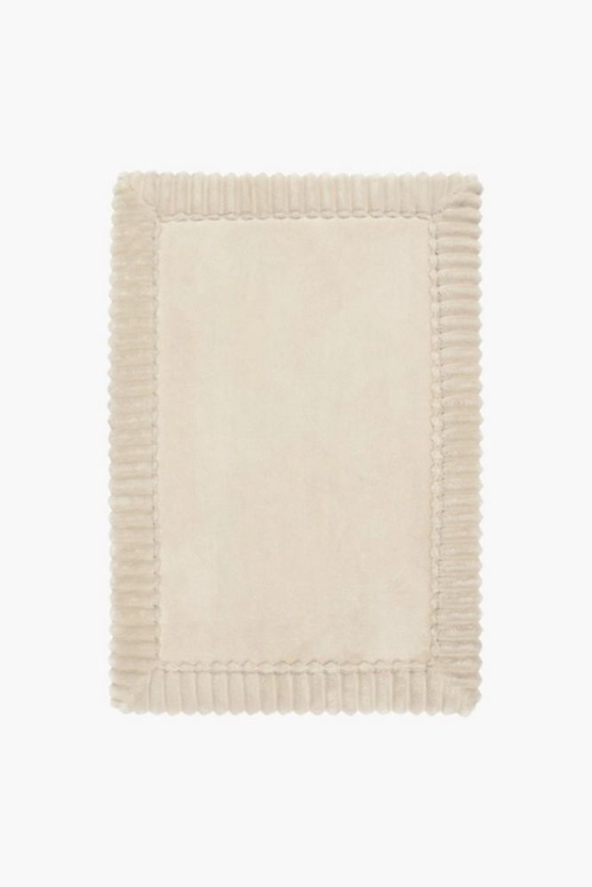 MEMORY FOAM RIBBED BORDER BATH MAT SMALL 4060cm Cushioned & Stylish Bathroom Mat