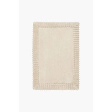 MEMORY FOAM RIBBED BORDER BATH MAT SMALL 4060cm Cushioned & Stylish Bathroom Mat