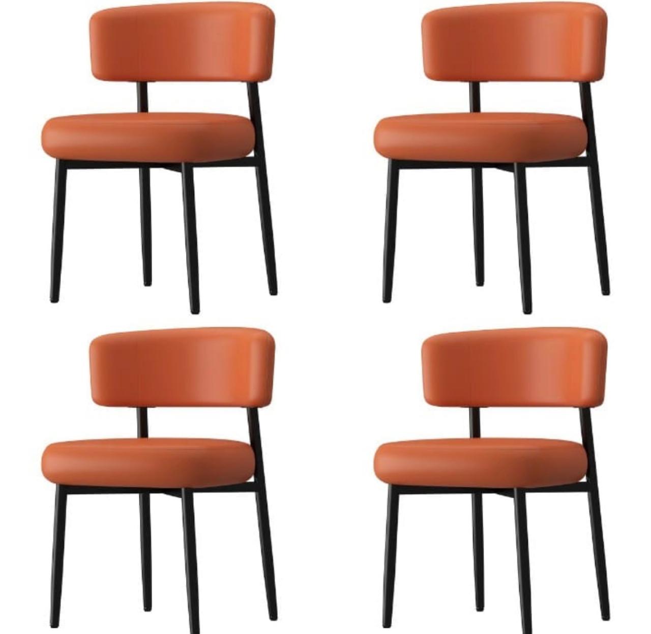 Retro-Modern Padded Dining Chair Set