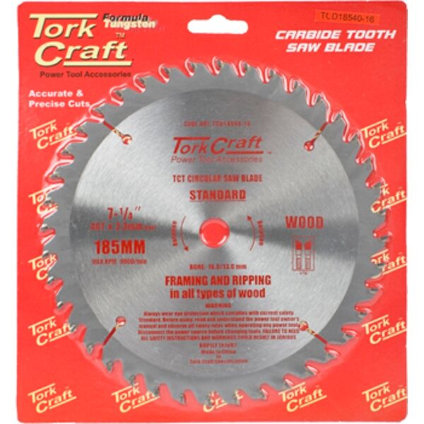 Blade Tct 185 X 40T 16Mm General Purpose Combination