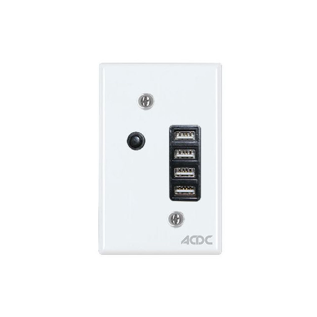 Classic Sockets 2 x 4 4x USB White