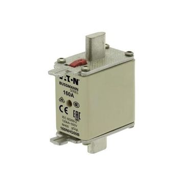 Eaton Bussman Solarix 500V 160A Nh00 Ceramic Din Fuse - Ac 500V, Dc 250V, Ceramic Body, Copper-Silver Contacts, Nh00 Size, 120Ka Breaking Capacity
