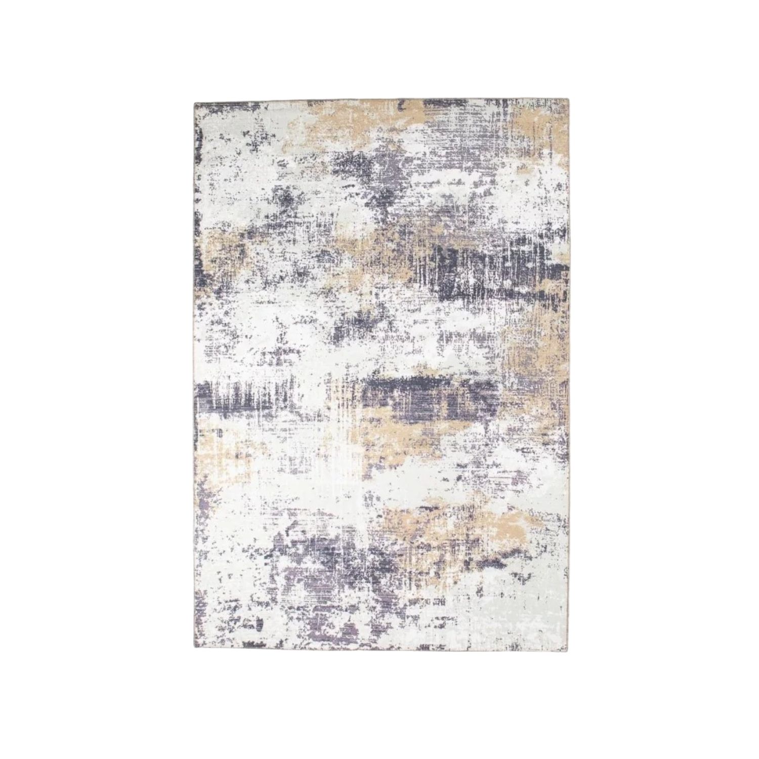Abstract Ivory & Blue Geometric Area Rug - 160 x 235 cm