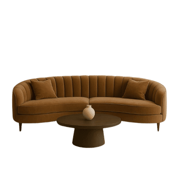Innofurn-Curved Velvet/Fabric Sofa