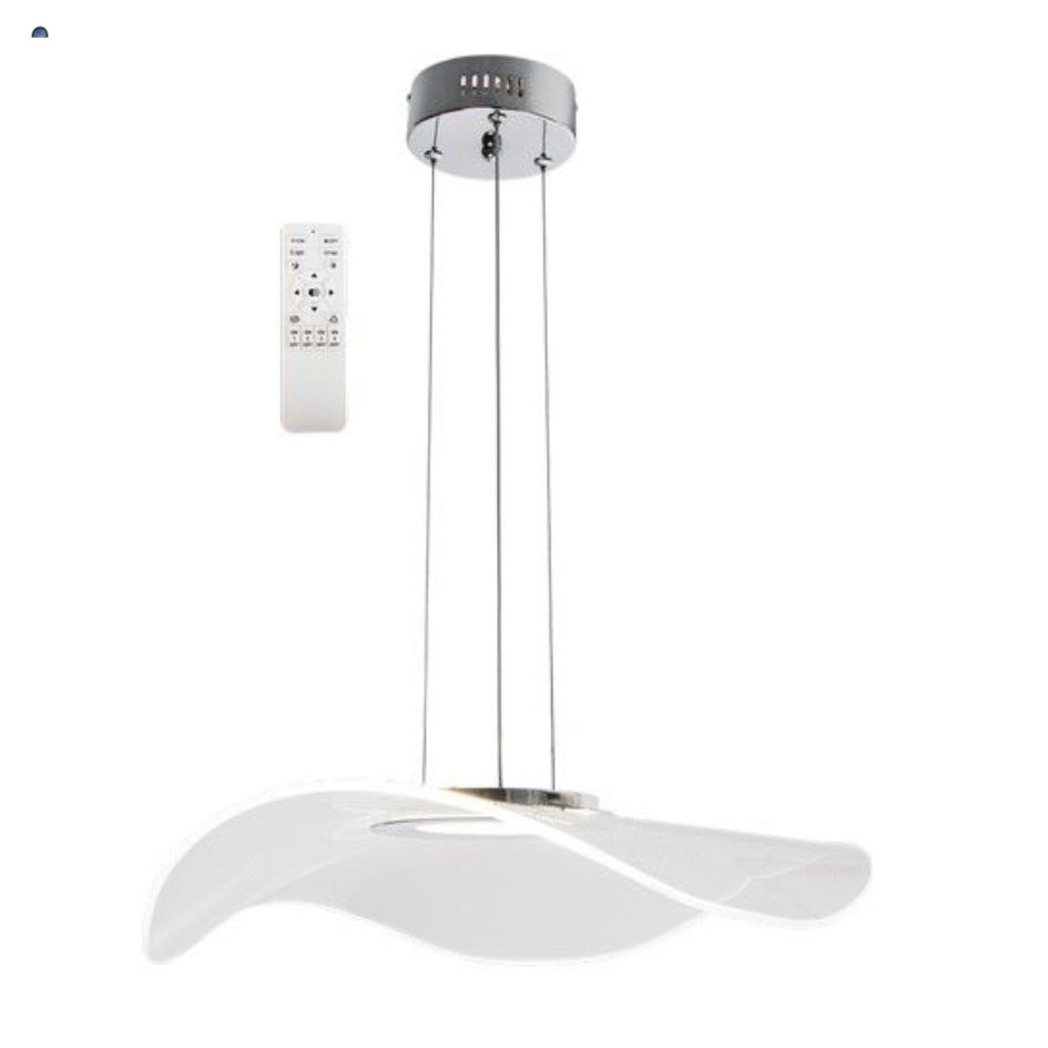 Polished Chrome and Acrylic Pendant with Remote Control     CCT LED
