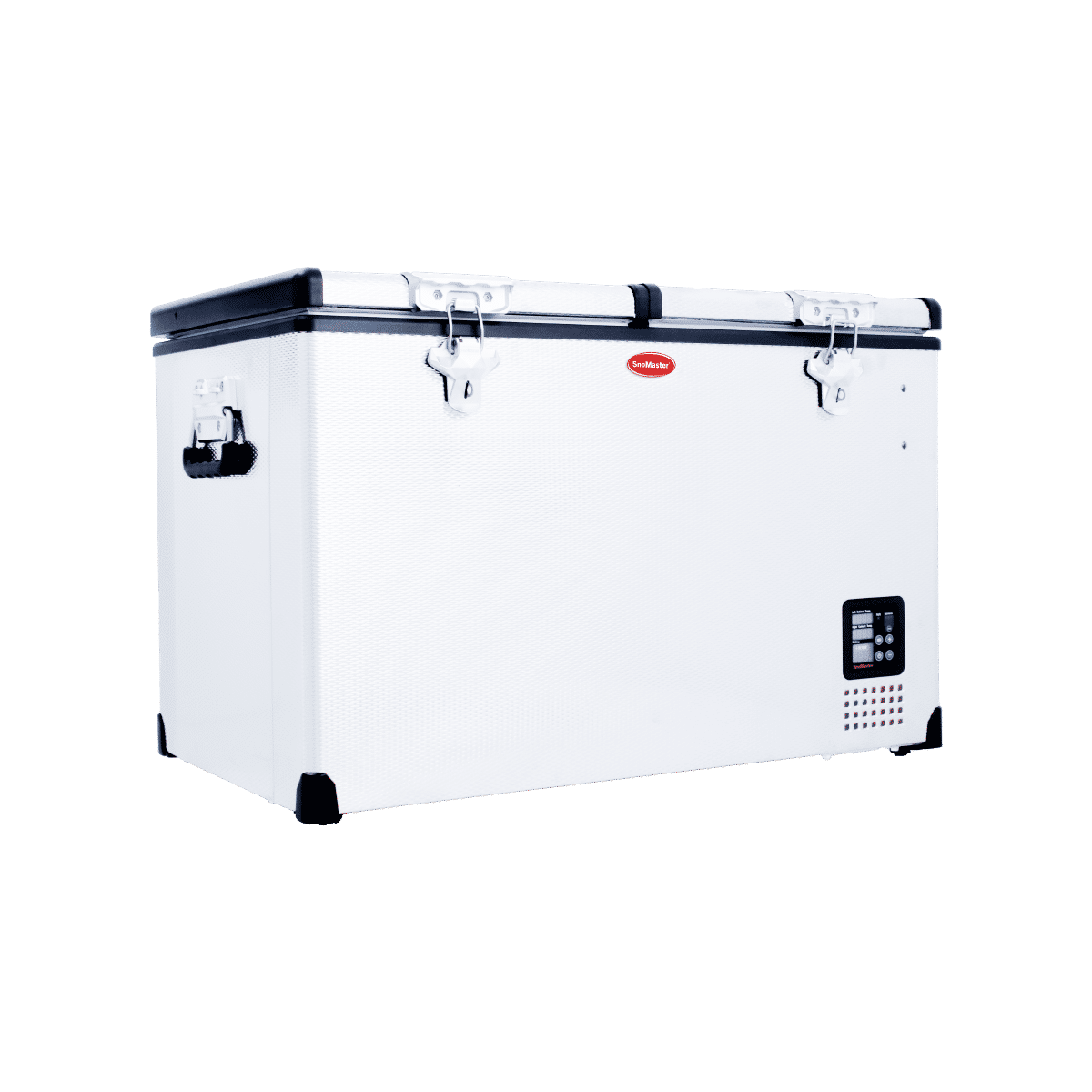 SnoMaster - 81.5L Dual Compartment Portable Fridge/Freezer AC/DC - Stainless Steel