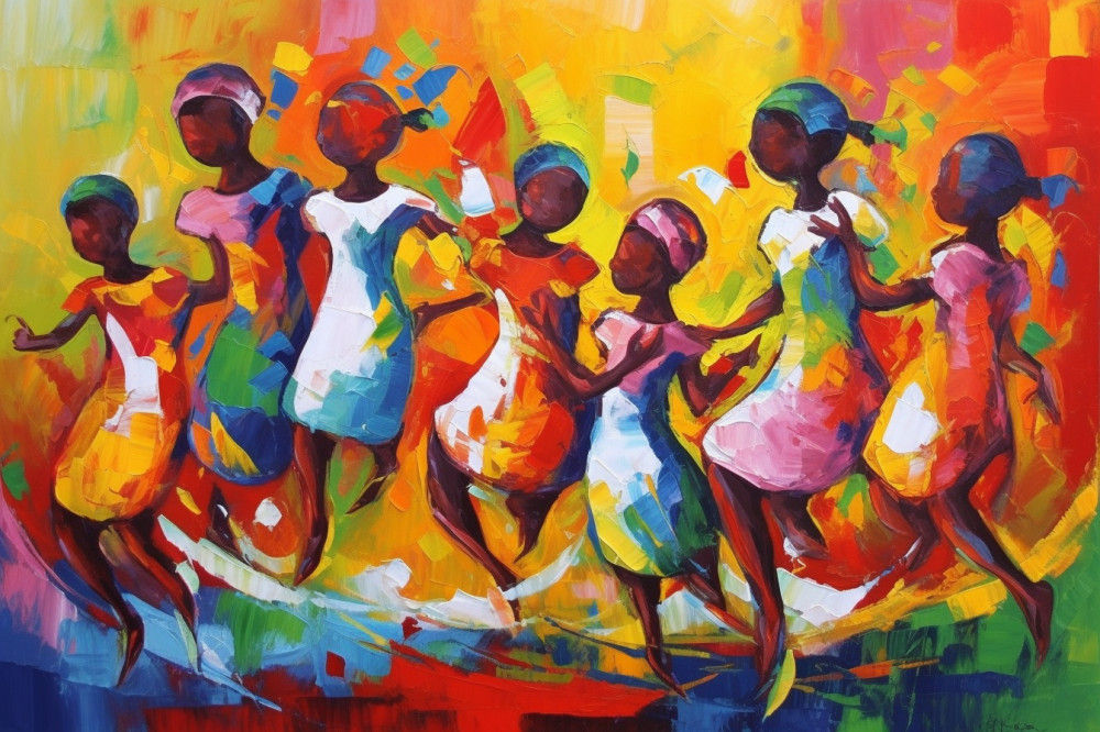 Canvas Wall Art - Joyful Innocence By Chromatic Expressions Abs - A1585 - [120 x 80 cm]