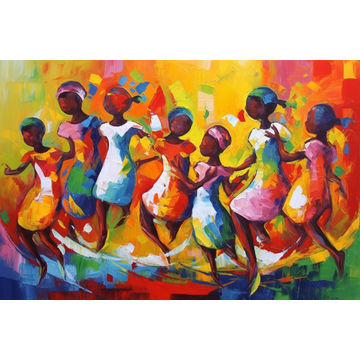 Canvas Wall Art - Joyful Innocence By Chromatic Expressions Abs - A1585 - [120 x 80 cm]