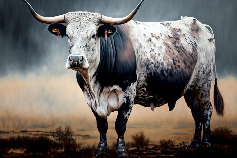 Canvas Wall Art - Big Nguni Bull - B1468 - [120 x 80 cm]