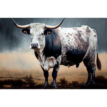Canvas Wall Art - Big Nguni Bull - B1468 - [120 x 80 cm]