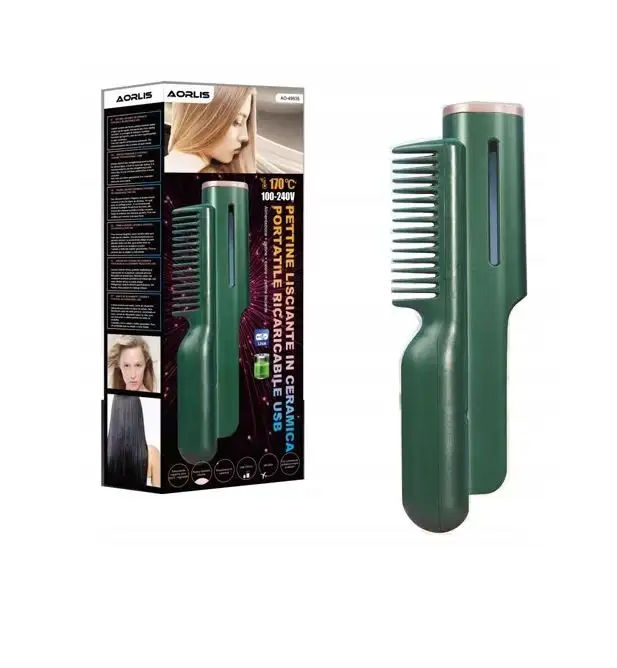 Aorlis AO-49935 Rechargeable Portable Ceramic Heated Comb Iron x 2