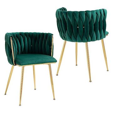 Angelique Dining Chairs With Metal Legs -Green