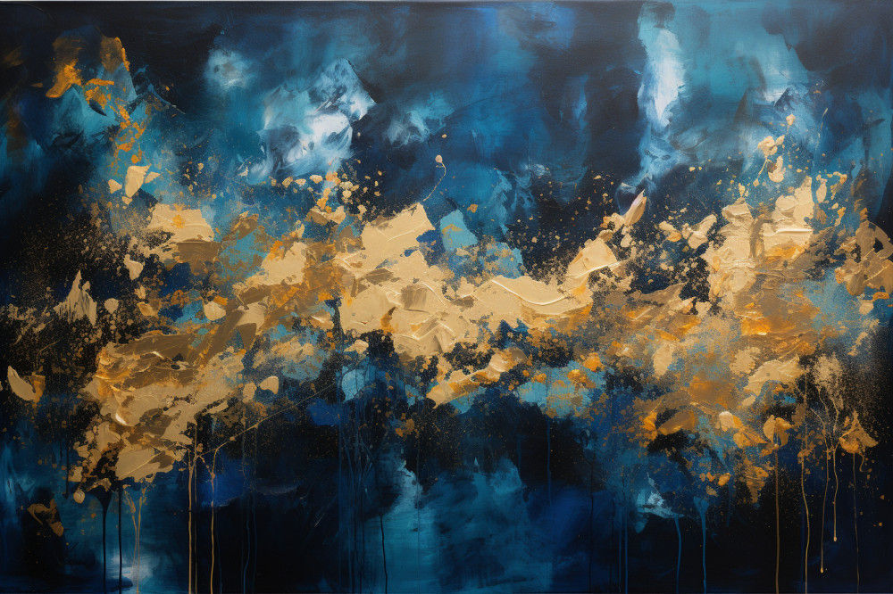 Canvas Wall Art - Golden Whispers Is Visually Arresting Abstract - A1180 - [120 x 80 cm]
