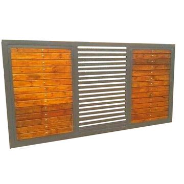 Main Sliding Gate Wood and steel gate design W 5000 x 2000mm
