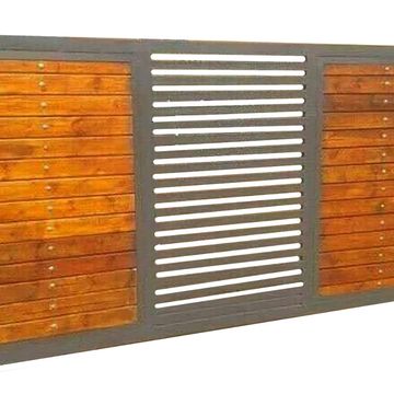 Main Sliding Gate Wood and steel gate design W 5000 x 2000mm