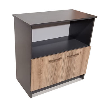 Oxford 2 Shelf 2 Door Book/Filing Cabinet 80cm - Storm Grey & Sahara