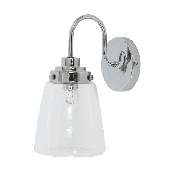 Zebbies Lighting Tayne Chrome Wall Light with Clear Glass