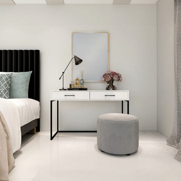 Dresser / Desk Lilo Satin White - Black Frame