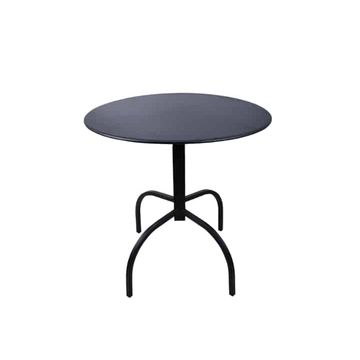 Vividitto - Round Steel Cafe Table 70cm - Black
