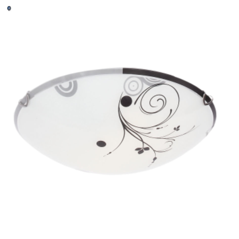 Frosted Patterned Glass with Chrome Clips