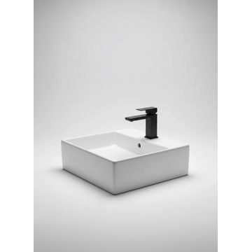 White Square Basin w/ Tap