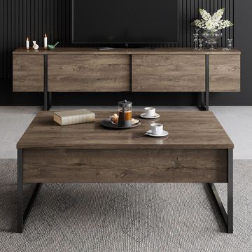 TV Stand Luxe - Walnut Black