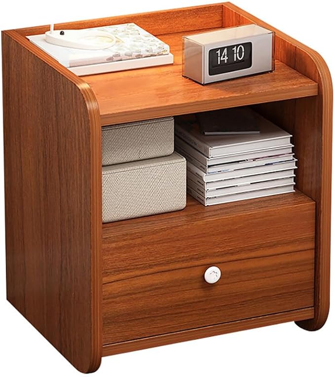 Brown Single Drawer Bedside Table - JG20375612