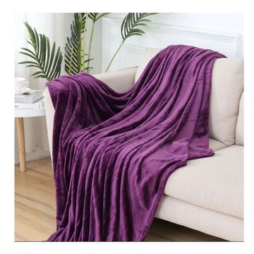 Lux Plush velvet bed throw 210x150 Purple