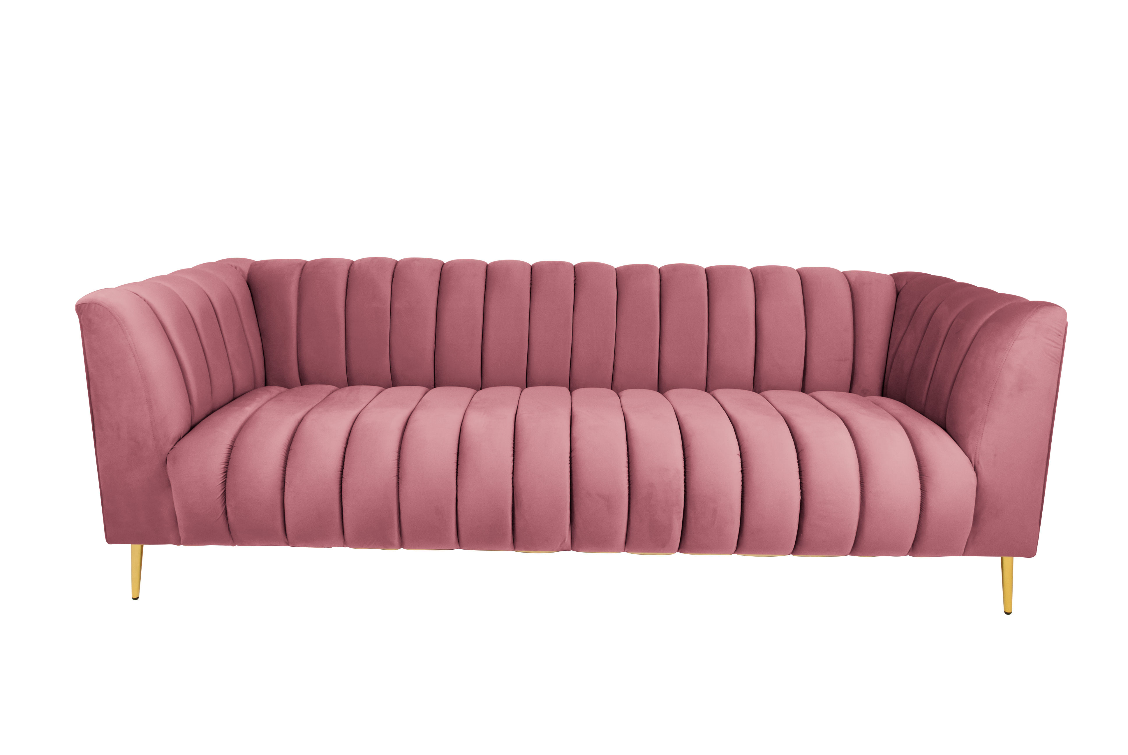 Zoey  3 Seater Stripe Couch - Pink