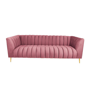 Zoey  3 Seater Stripe Couch - Pink