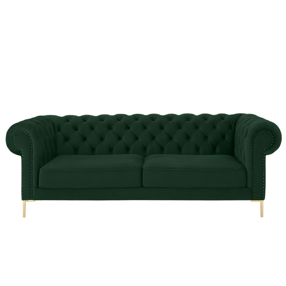Odel Chesterfield 3 Seater Couch - Emerald Green