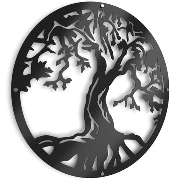 Tree of Life 3 Raised Metal Wall Art Home Décor- 60x60cm By Unexpected Worx