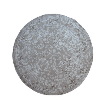 BK Carpets & Rugs - Indoor Modern Round  Rug - 1,6m x 1,6m -  Beige & White