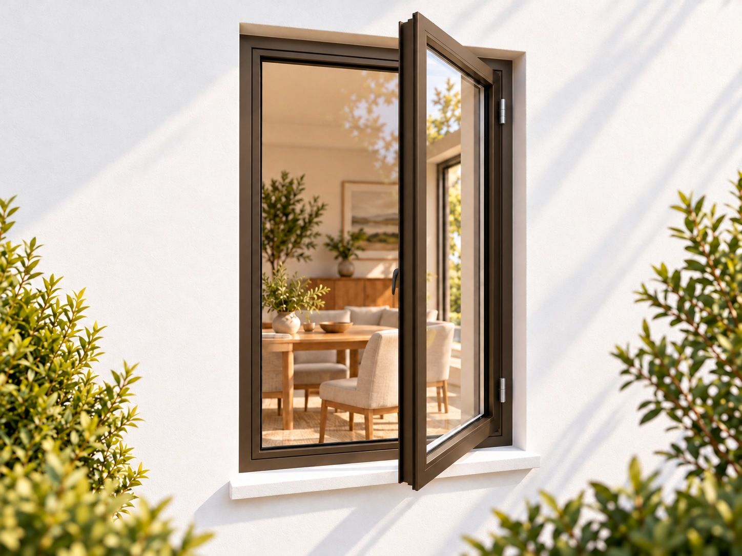 Kenzo Premium Side-Hung Aluminium Window - Bronze, 600 1200 mm, Right Side Opener