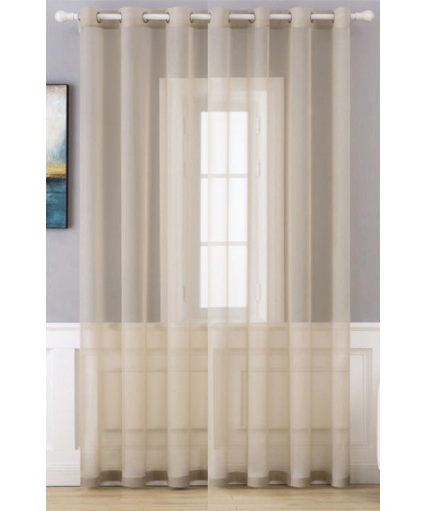 Matoc Readymade Curtain -Sheer Mystic Voile -Taupe - Eyelet 285cm W x 233cm H