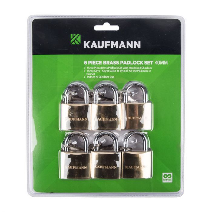 Kaufmann - Brass Lock Set 6 Piece 30mm